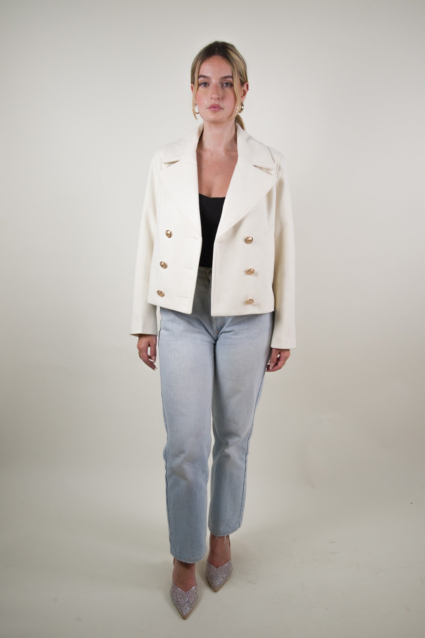 VESTE CABAN COURT À DOUBLE BOUTONNAGE