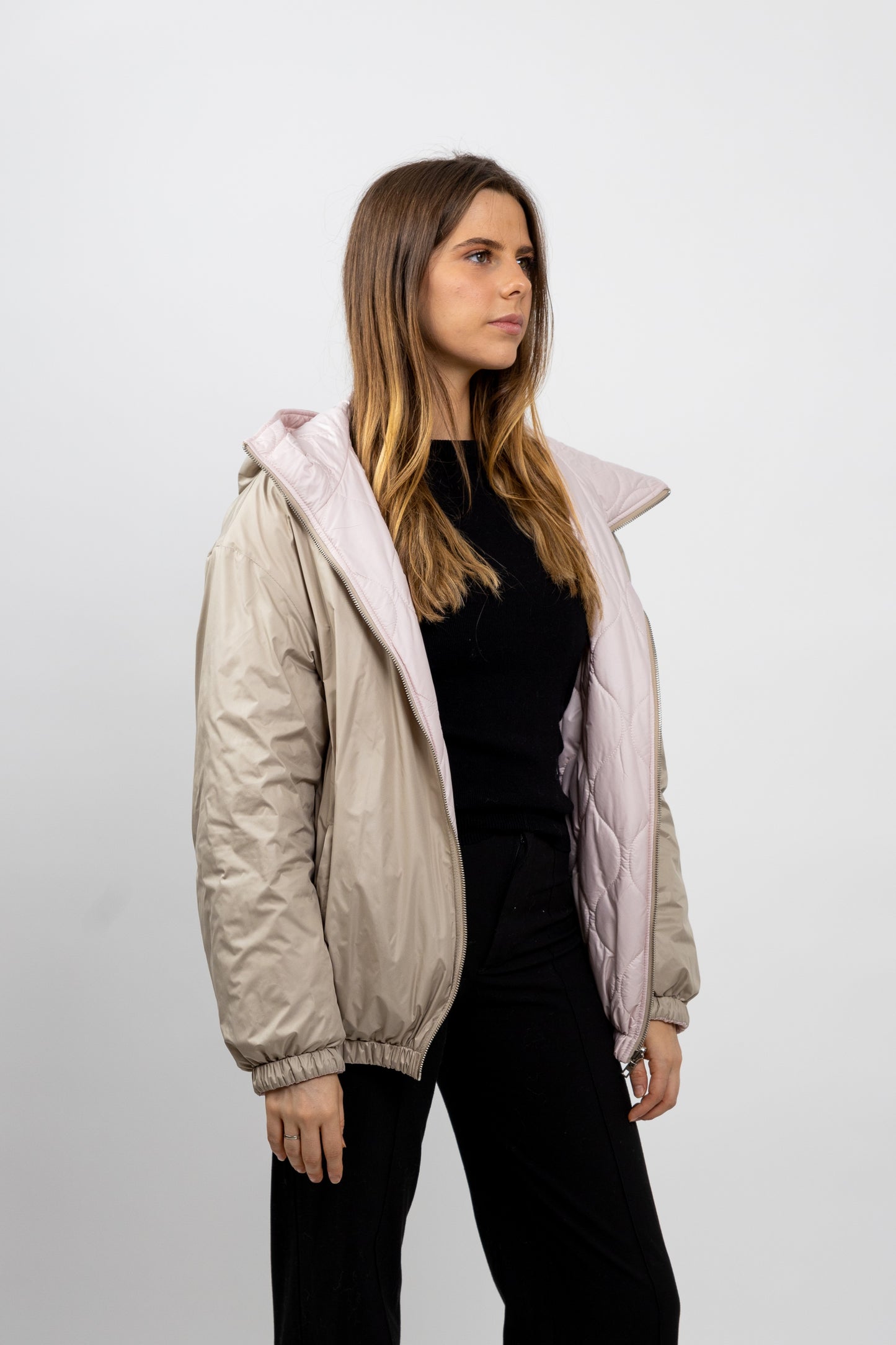 BLOUSON IMPERMÉABLE RÉVERSIBLE À CAPUCHE