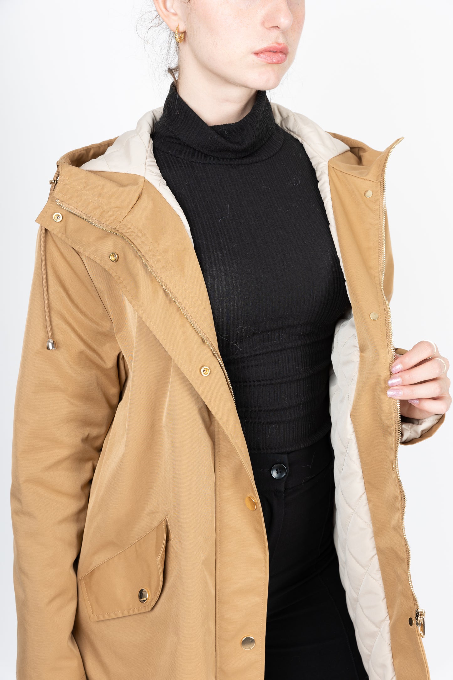 PARKA MI-LONGUE A CAPUCHE