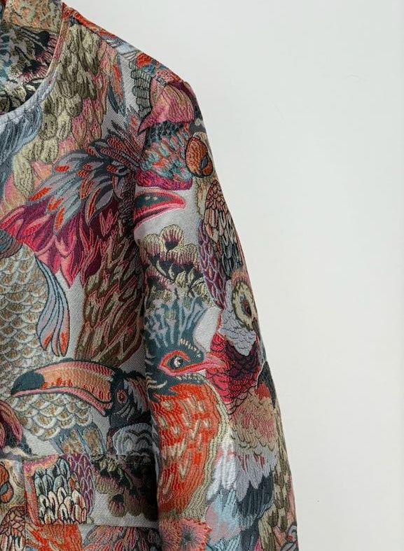 BLOUSON À MOTIF JACQUARD MÉTALLISÉ