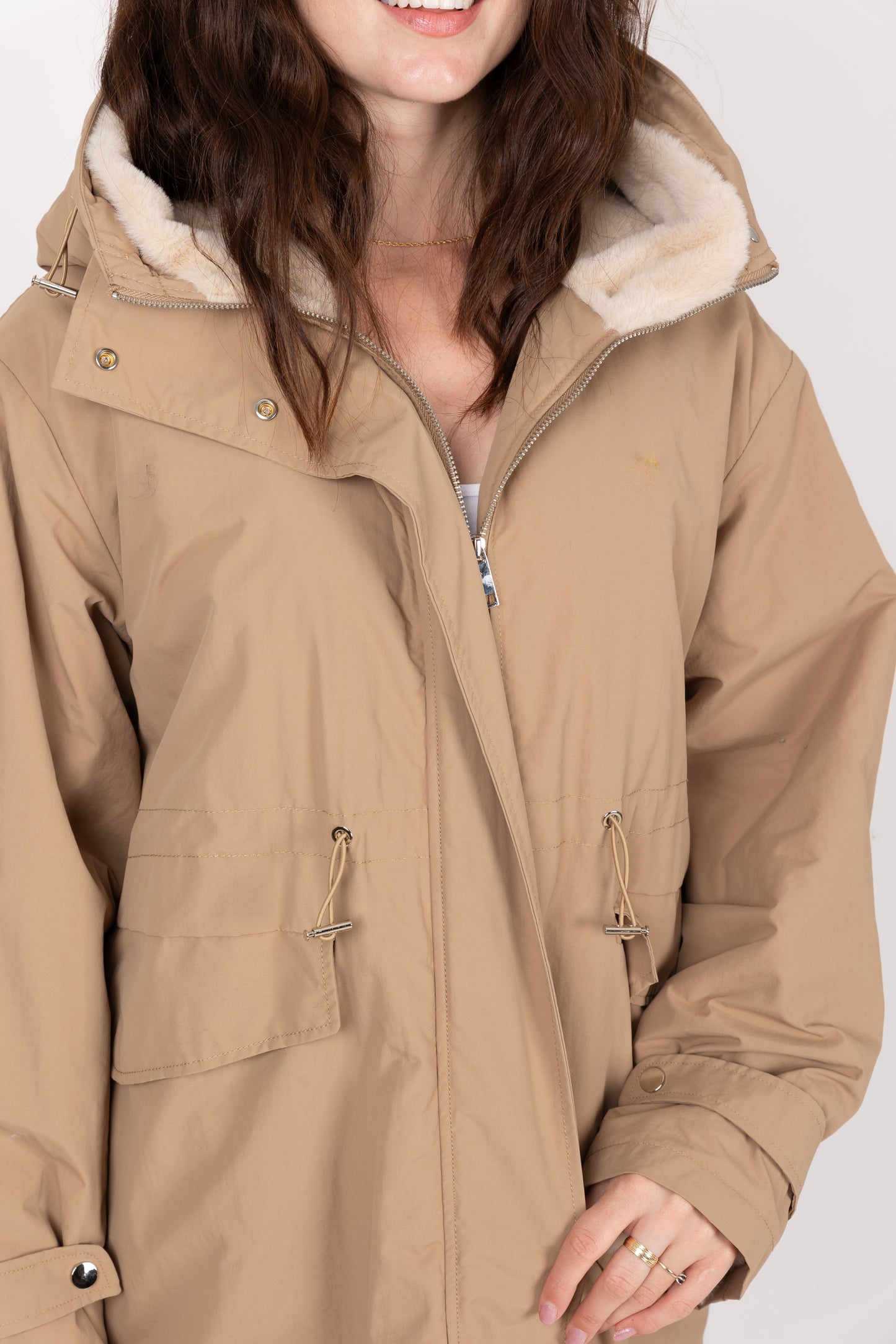 PARKA À CAPUCHE INTÉRIEUR FAUSSE FOURRURE