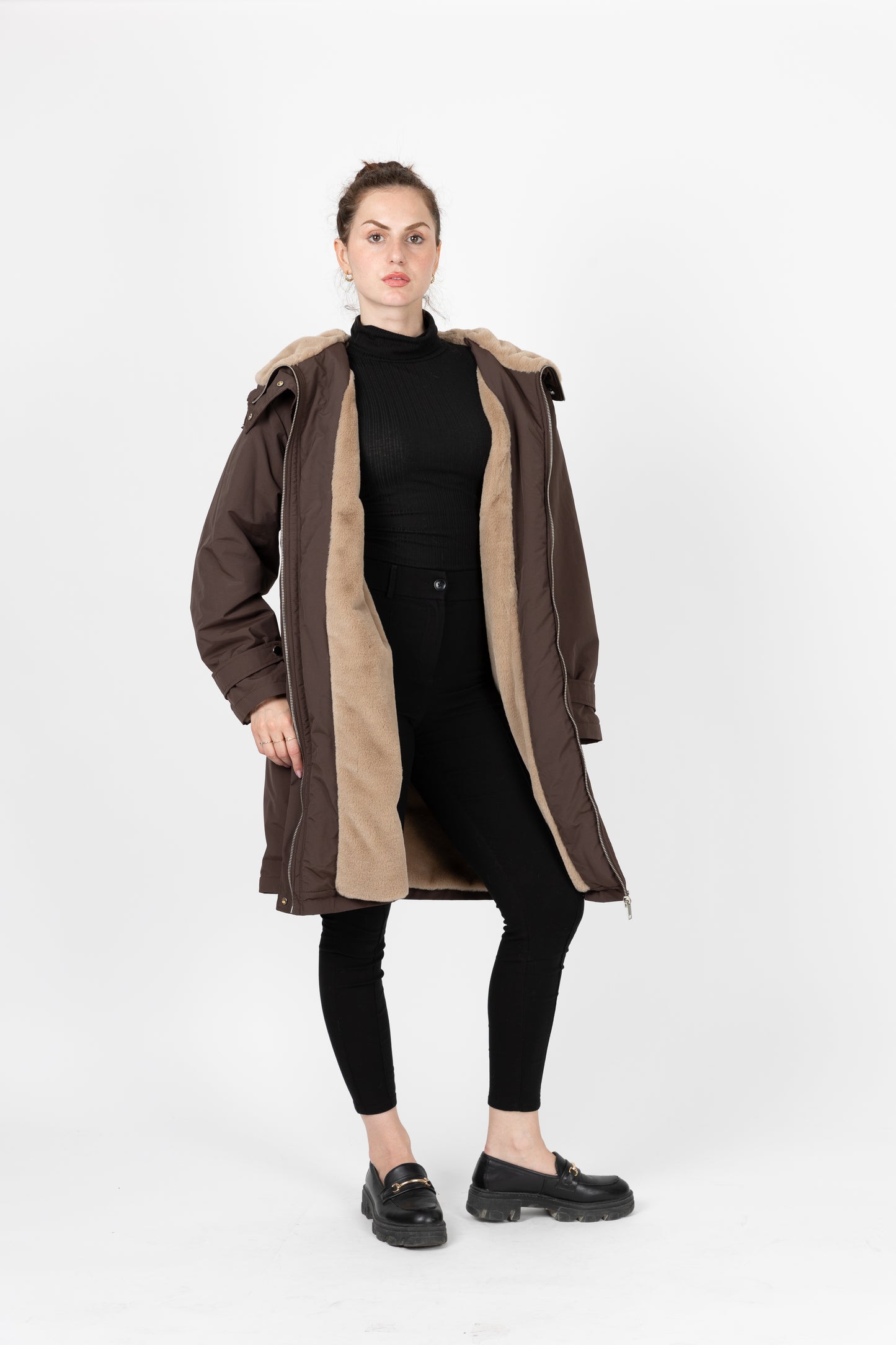 PARKA À CAPUCHE INTÉRIEUR FAUSSE FOURRURE