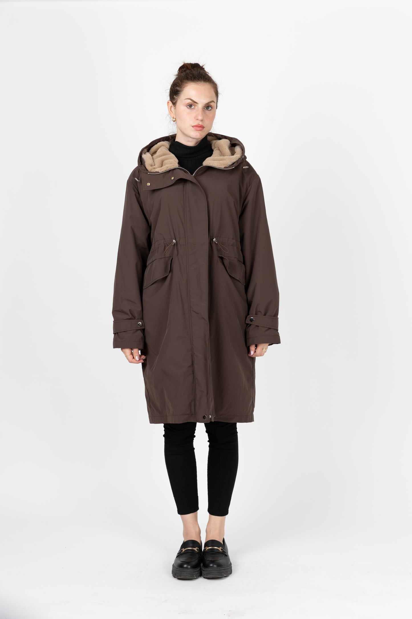 PARKA À CAPUCHE INTÉRIEUR FAUSSE FOURRURE