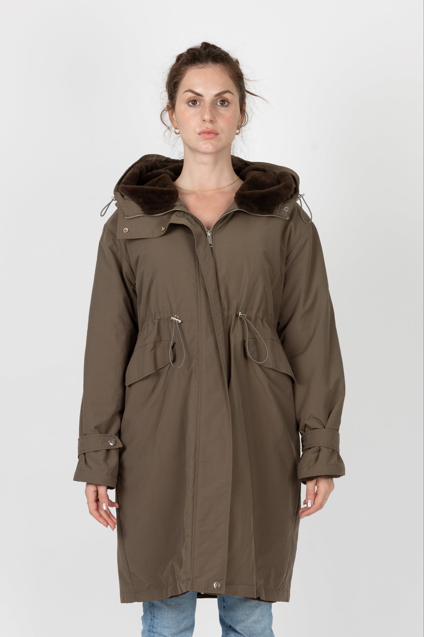 PARKA À CAPUCHE INTÉRIEUR FAUSSE FOURRURE