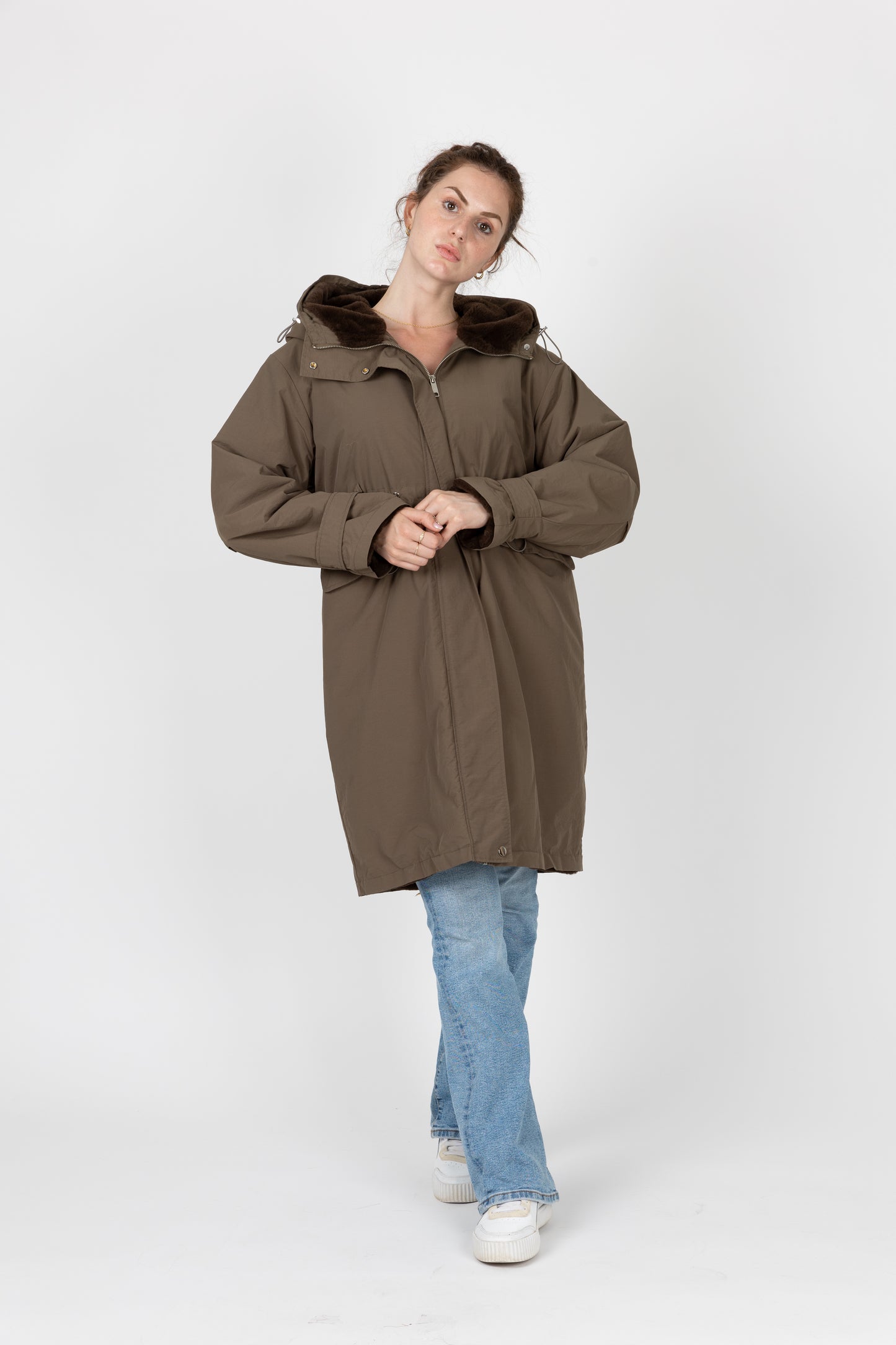 PARKA À CAPUCHE INTÉRIEUR FAUSSE FOURRURE