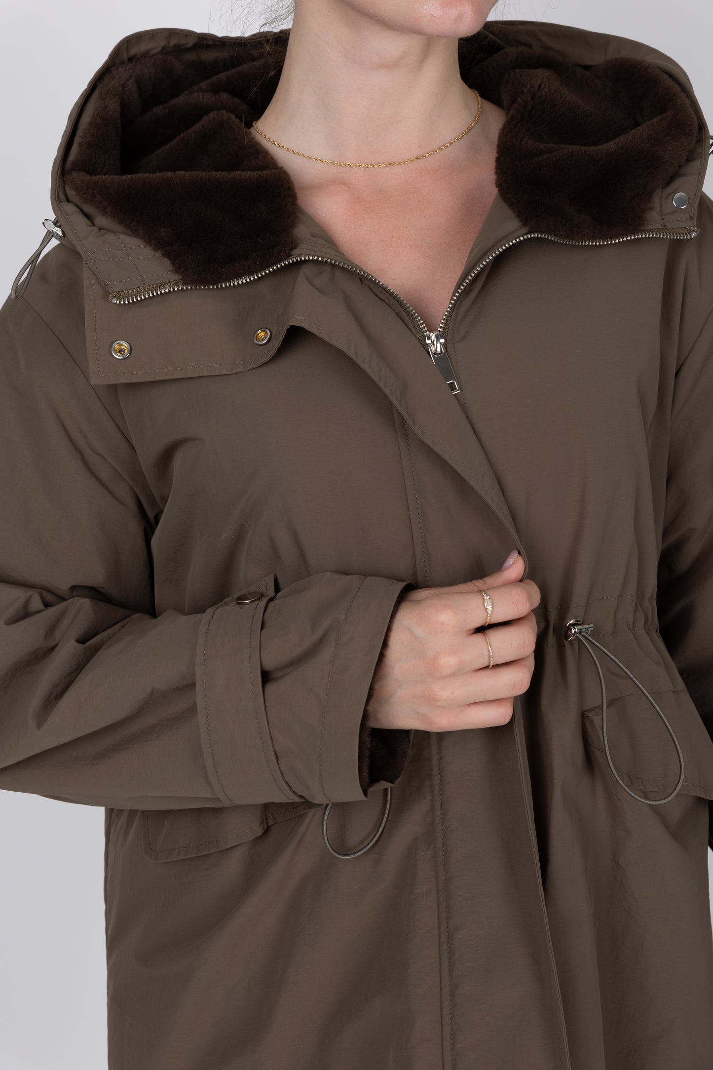 PARKA À CAPUCHE INTÉRIEUR FAUSSE FOURRURE