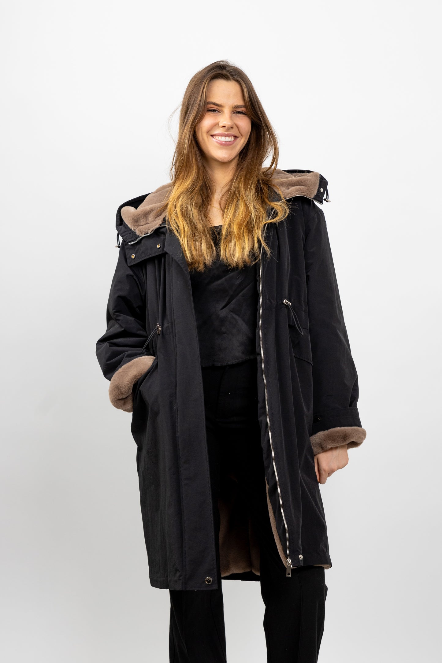 PARKA À CAPUCHE INTÉRIEUR FAUSSE FOURRURE