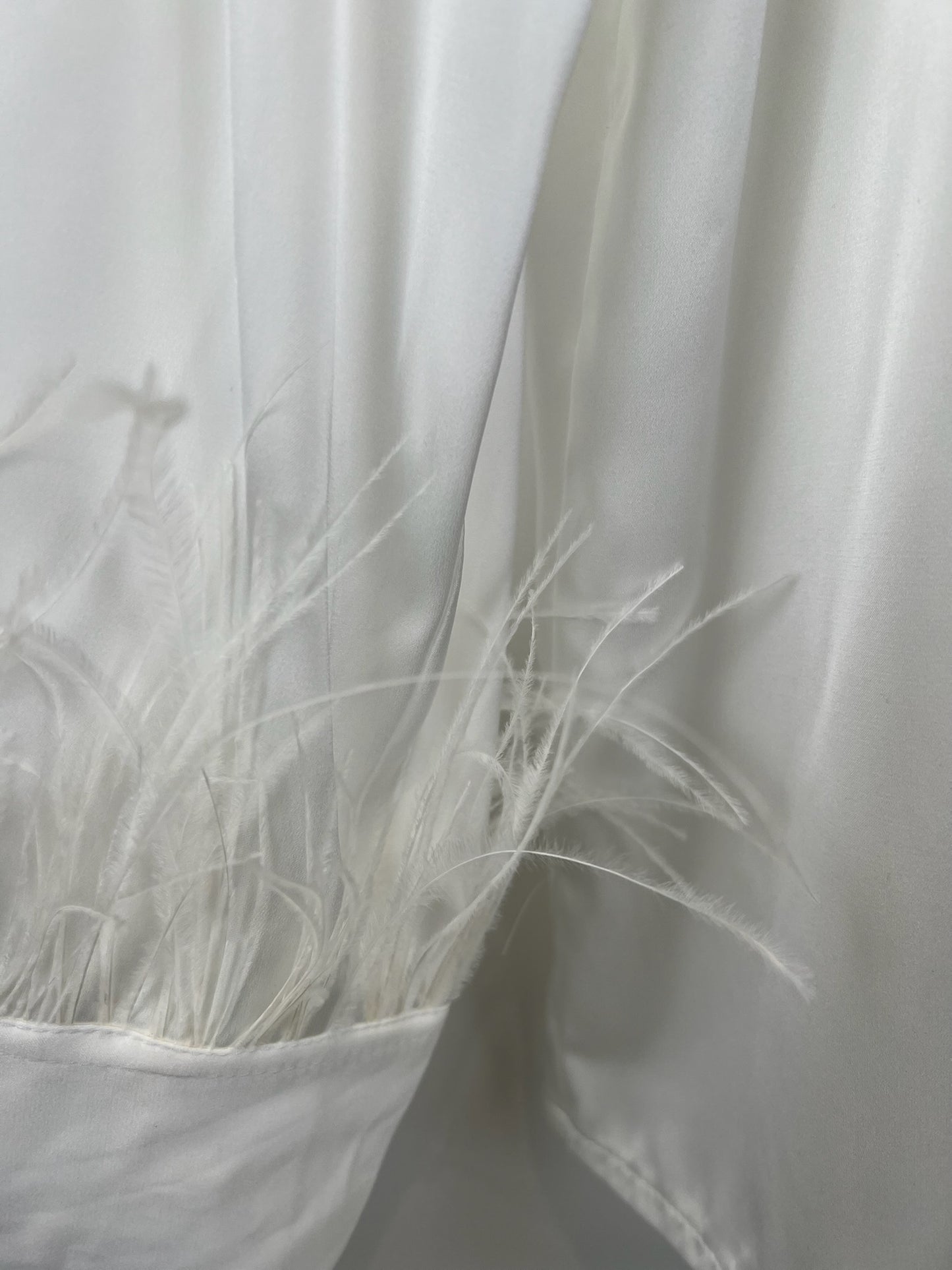 SATIN SHIRT WITH FEATHER