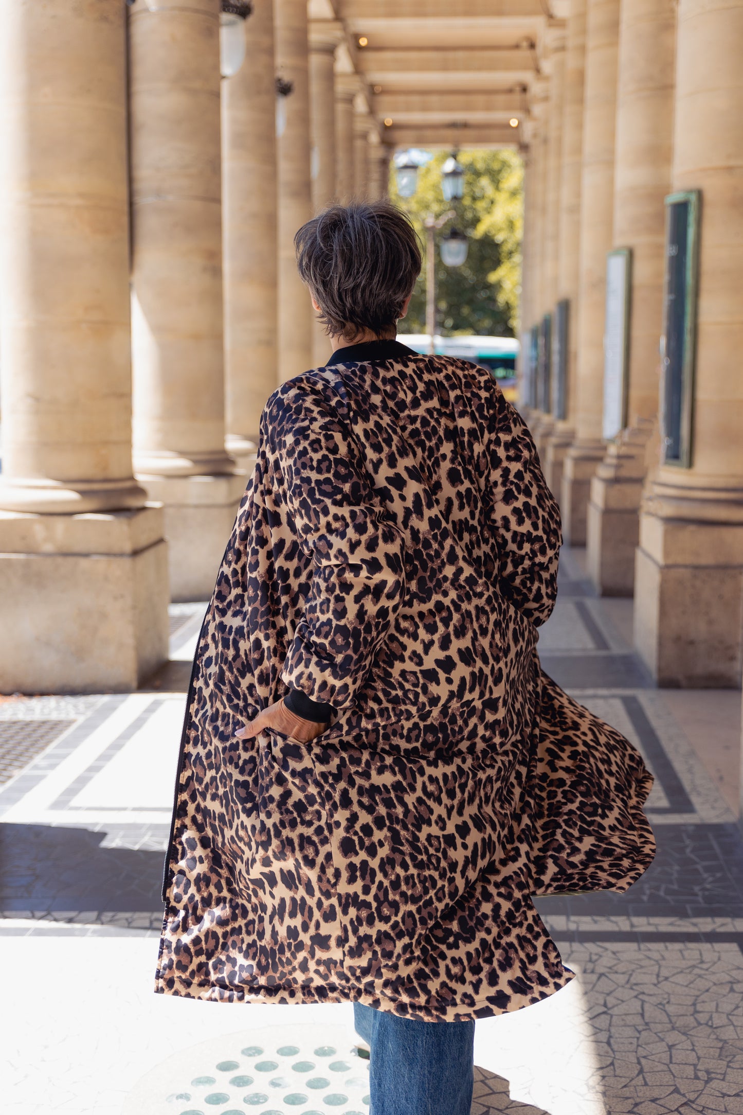 PARKA BOMBER LONG RÉVERSIBLE INTÉRIEUR LÉOPARD