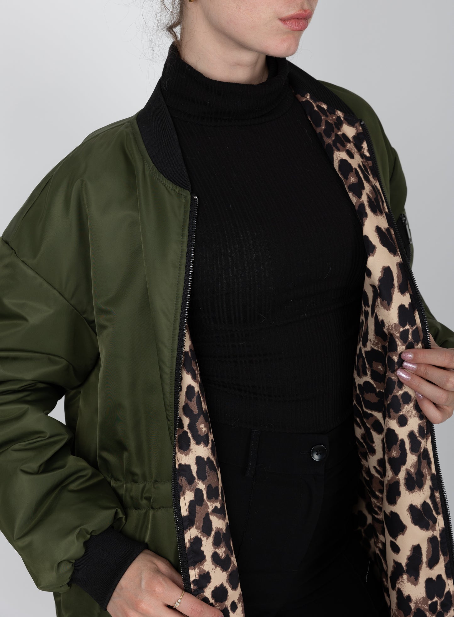 PARKA BOMBER LONG RÉVERSIBLE INTÉRIEUR LÉOPARD
