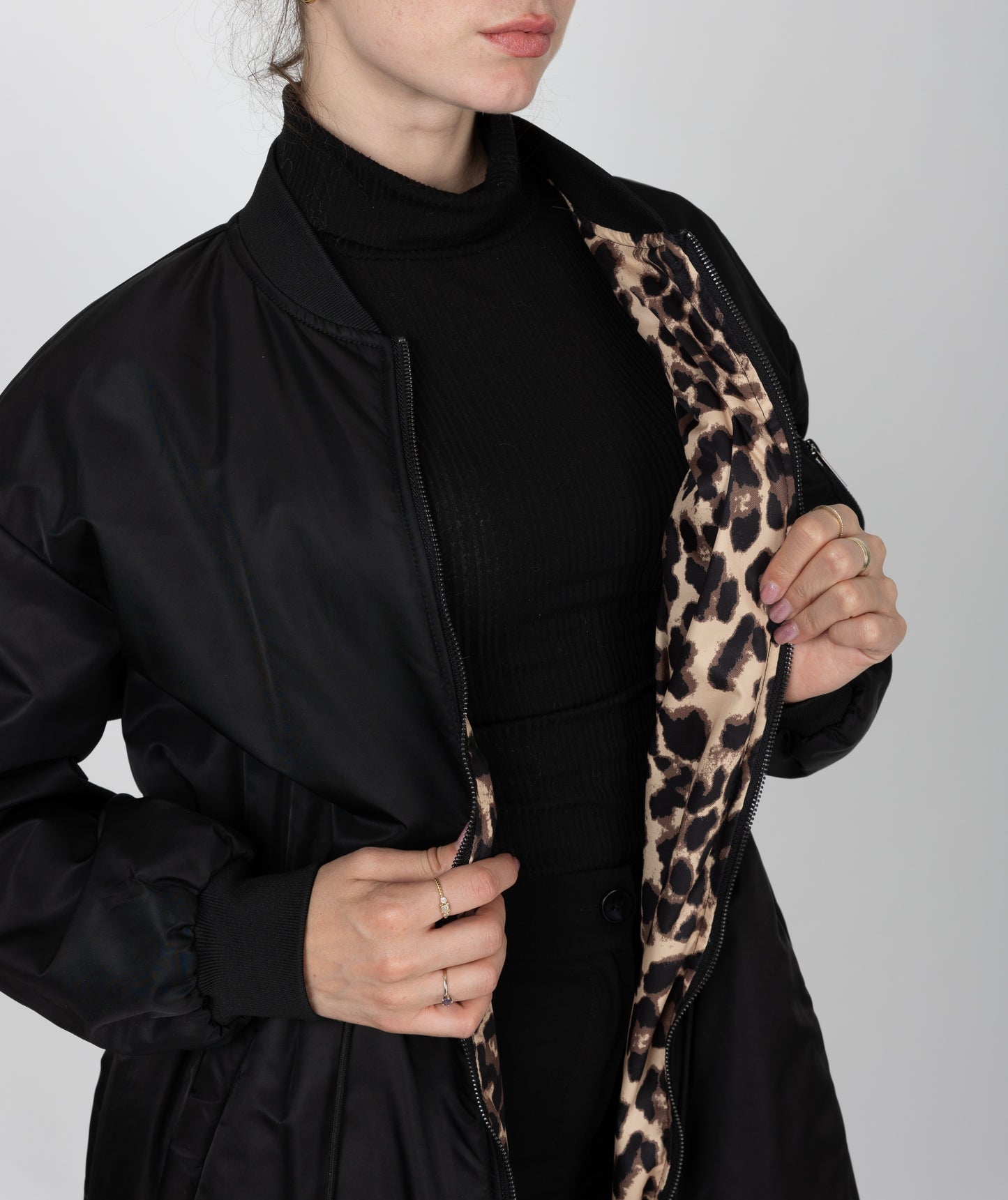 PARKA BOMBER LONG RÉVERSIBLE INTÉRIEUR LÉOPARD