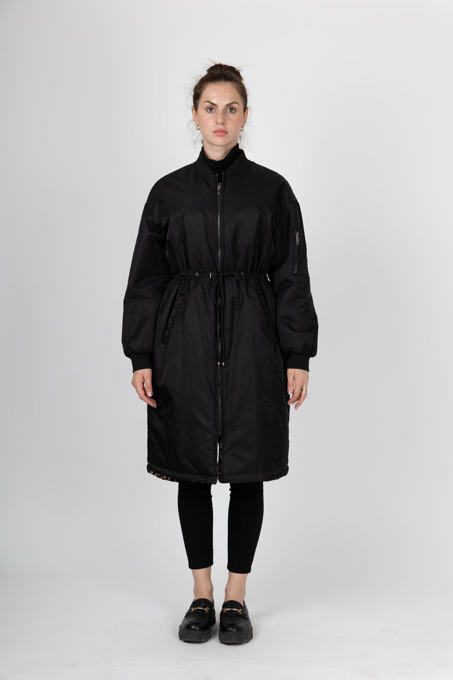 PARKA BOMBER LONG RÉVERSIBLE INTÉRIEUR LÉOPARD
