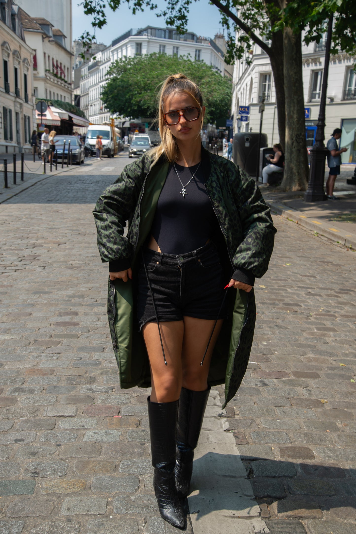 PARKA BOMBER LONG RÉVERSIBLE INTÉRIEUR LÉOPARD