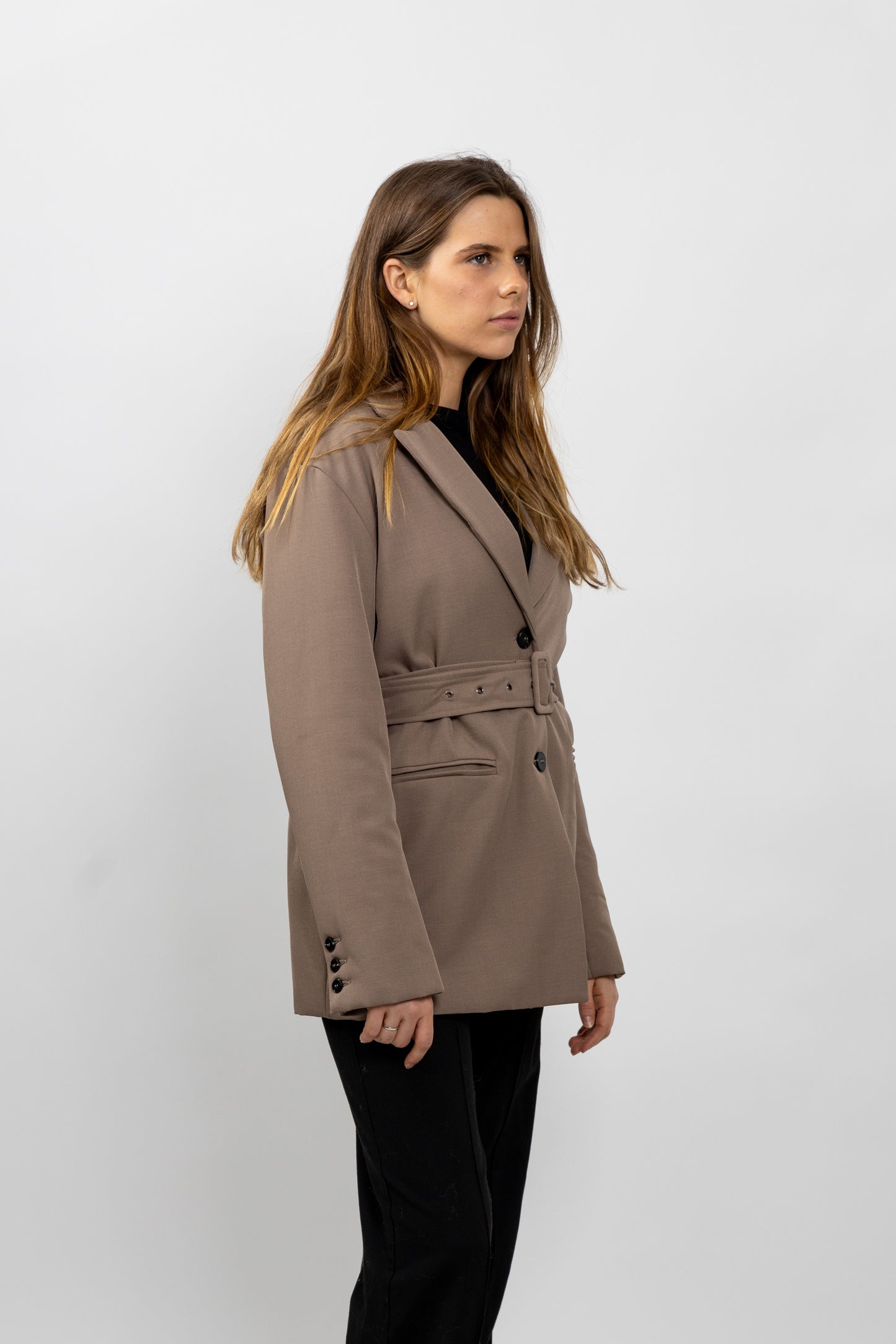 BLAZER MI-LONG Á CEINTURE