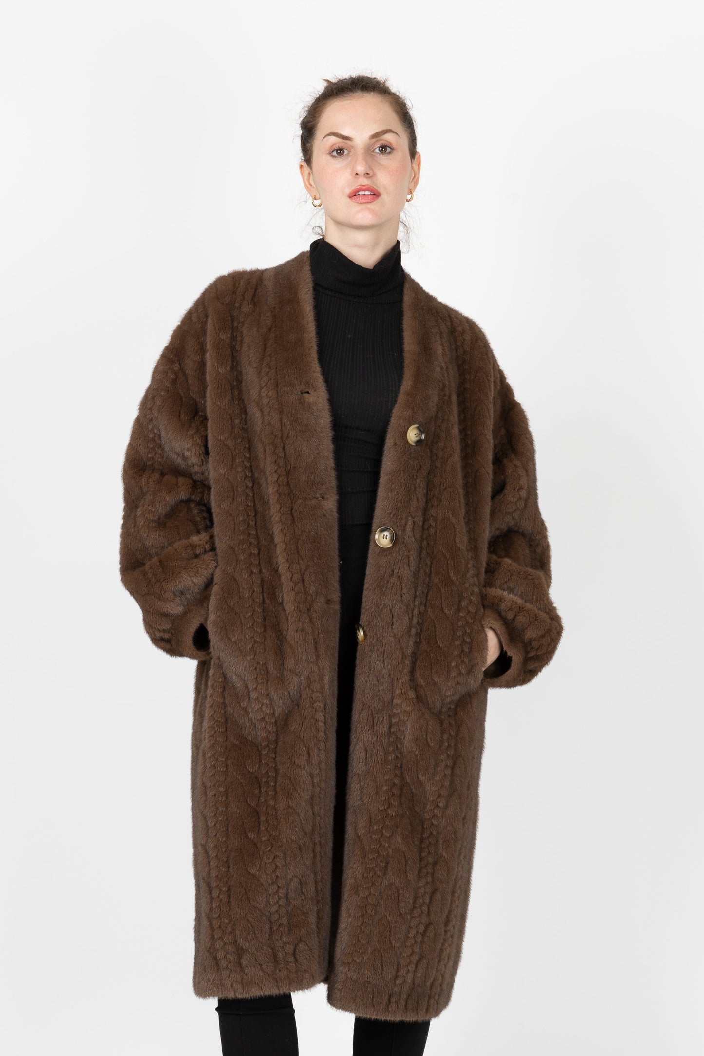 CARDIGAN LONG EN FAUSSE FOURRURE