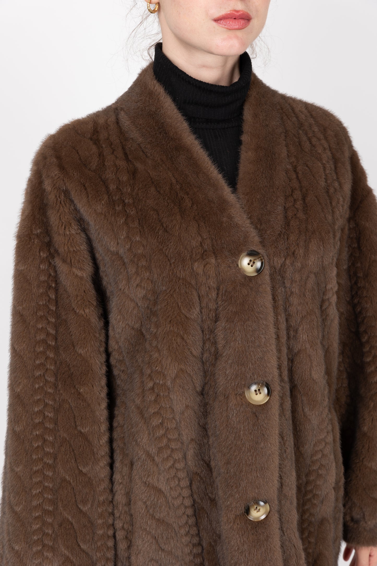 CARDIGAN LONG EN FAUSSE FOURRURE