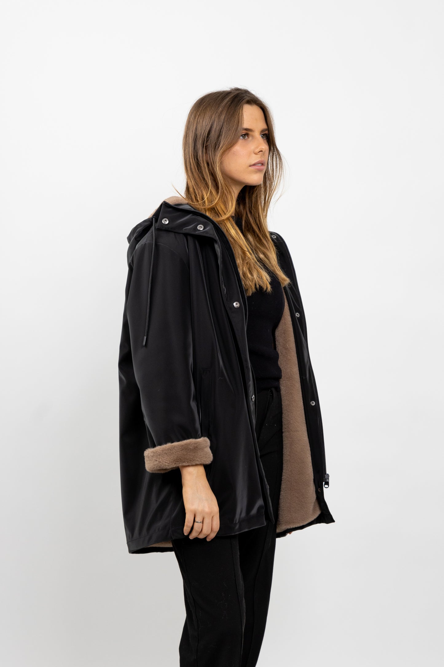 PARKA IMPERMÉABLE A CAPUCHE INTÉRIEUR FAUSSE FOURRURE