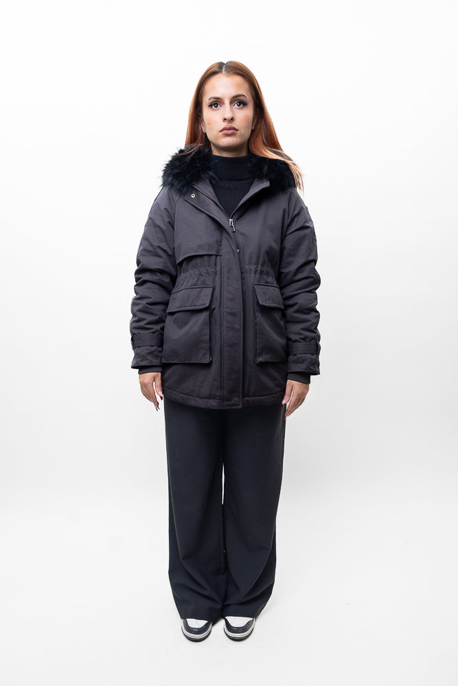 PARKA AVEC CAPUCHE ET INTÉRIEUR FAUSSE FOURRURE