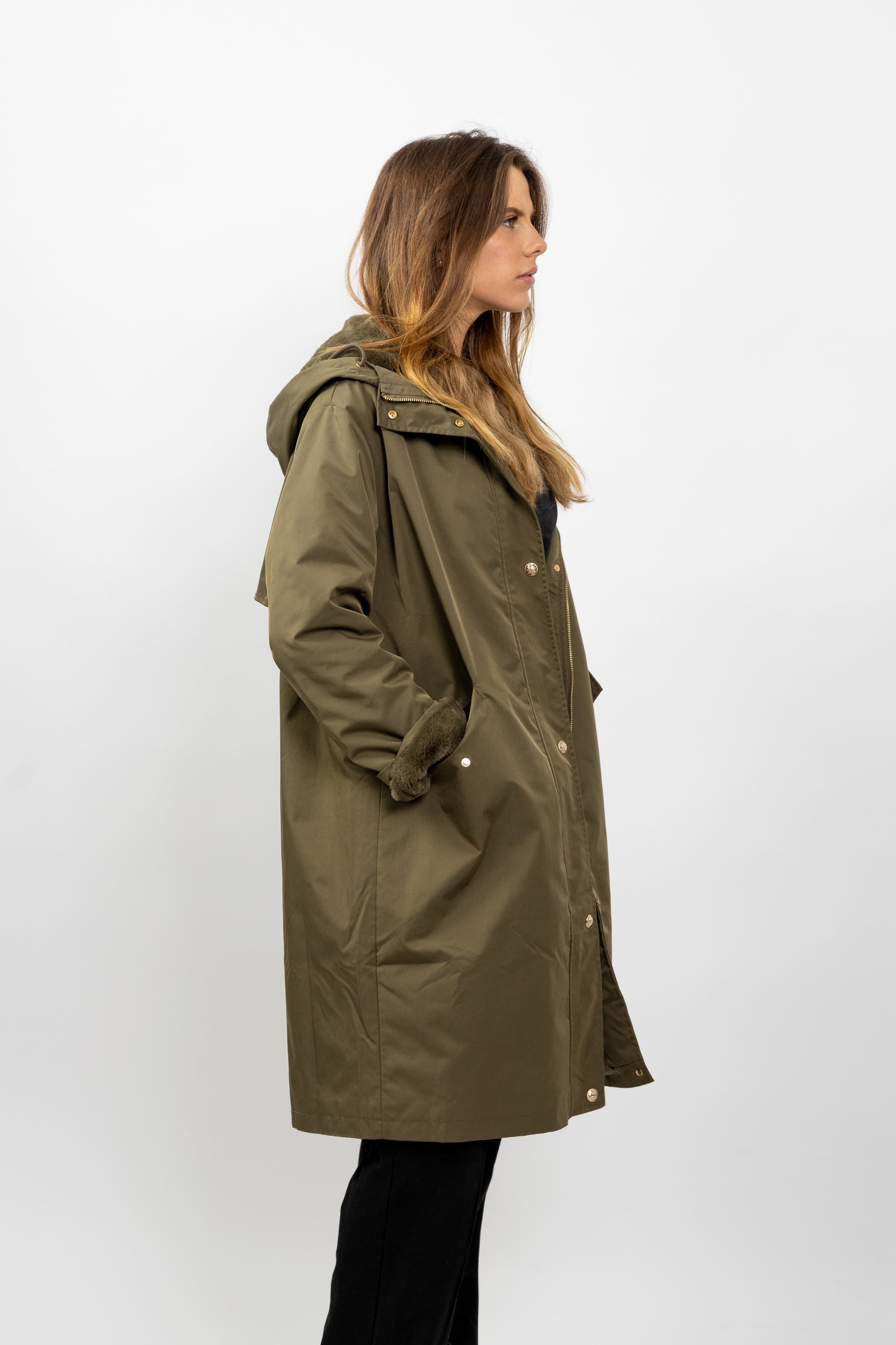 PARKA Á CAPUCHE INTÉRIEUR FAUSSE FOURRURE