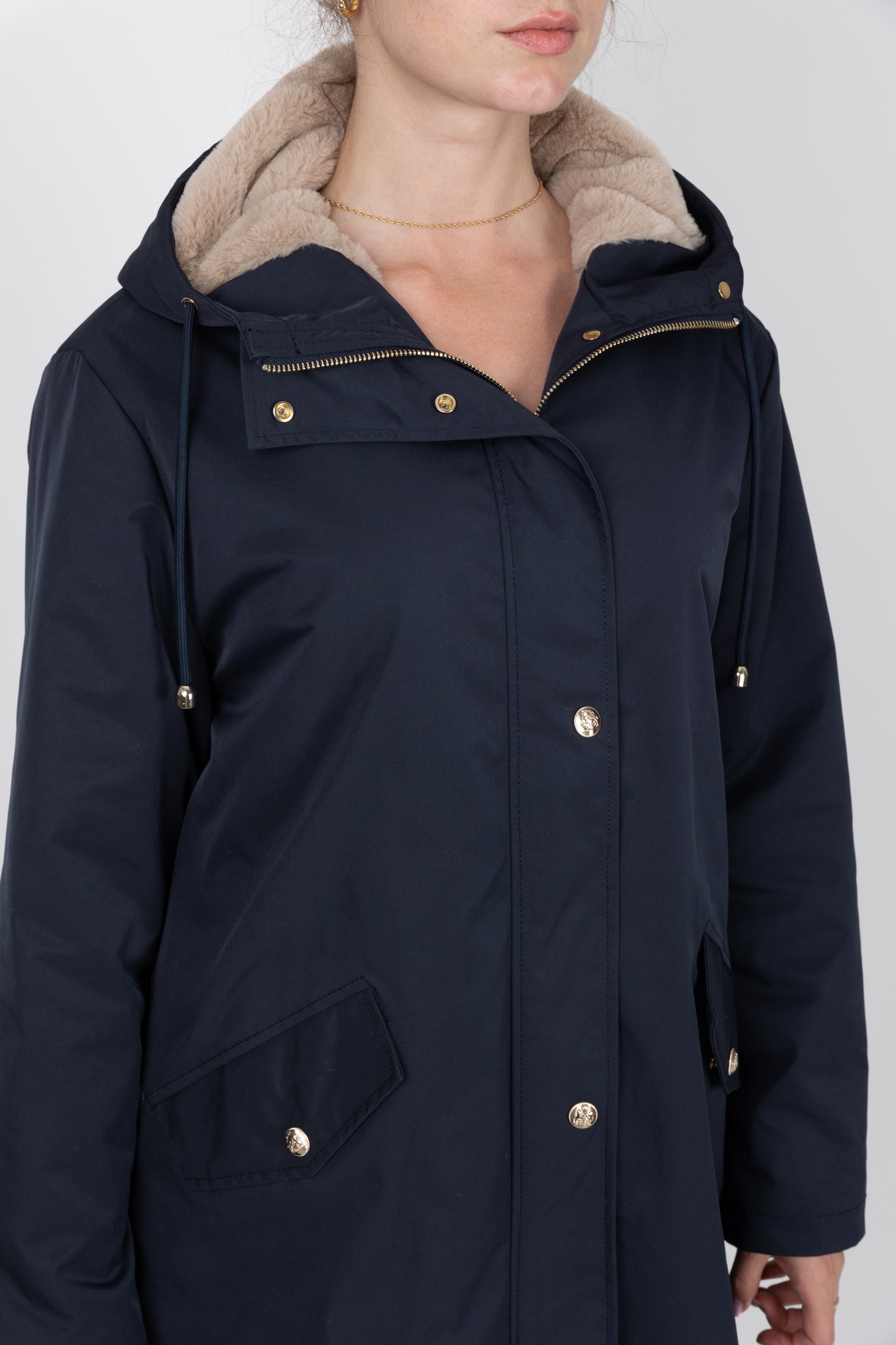 PARKA Á CAPUCHE INTÉRIEUR FAUSSE FOURRURE