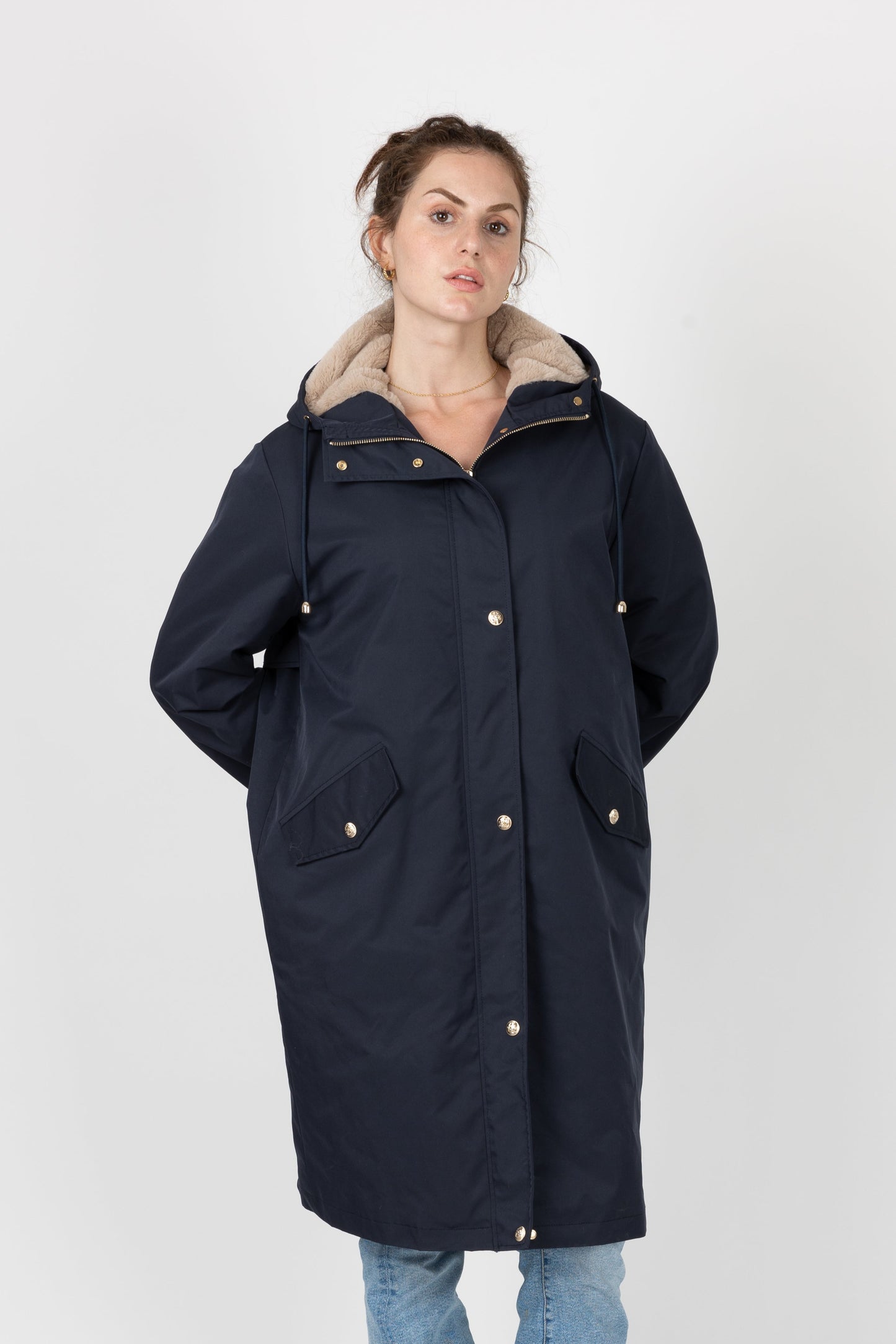 PARKA Á CAPUCHE INTÉRIEUR FAUSSE FOURRURE