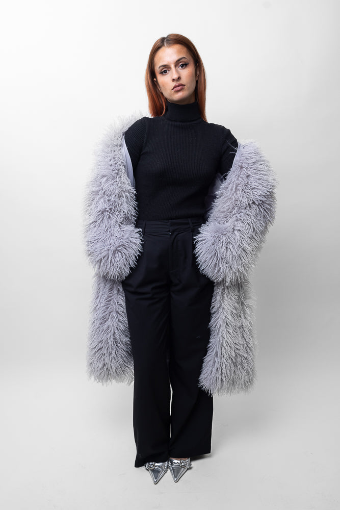 MANTEAU LONG EN FAUSSE FOURRURE