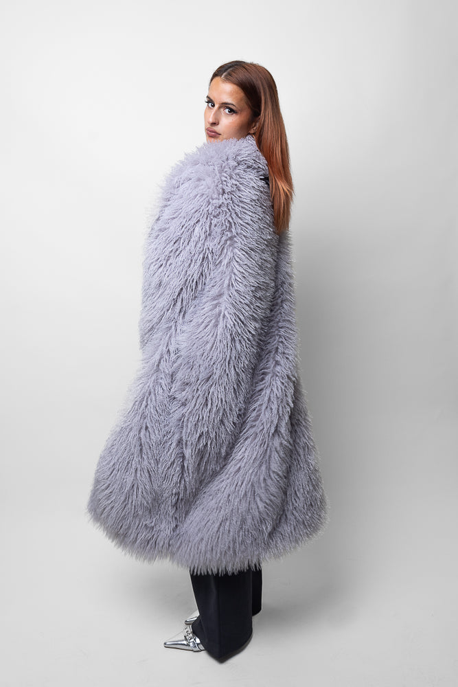 MANTEAU LONG EN FAUSSE FOURRURE