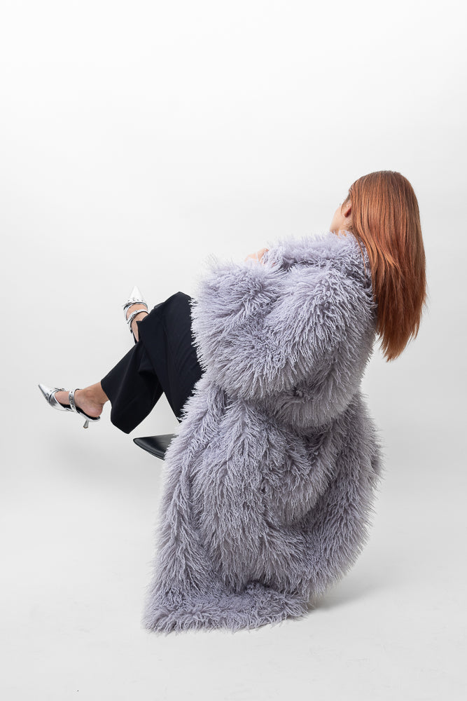 MANTEAU LONG EN FAUSSE FOURRURE
