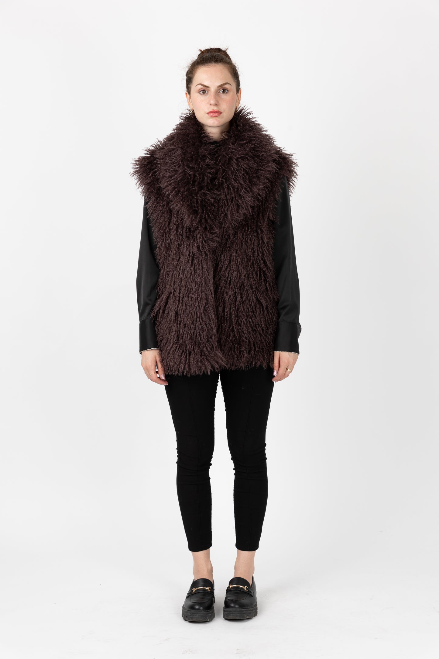 GILET SANS MANCHES EN FAUSSE FOURRURE MOUTON