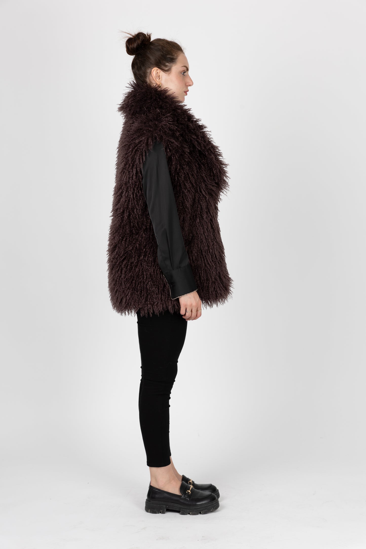 GILET SANS MANCHES EN FAUSSE FOURRURE MOUTON