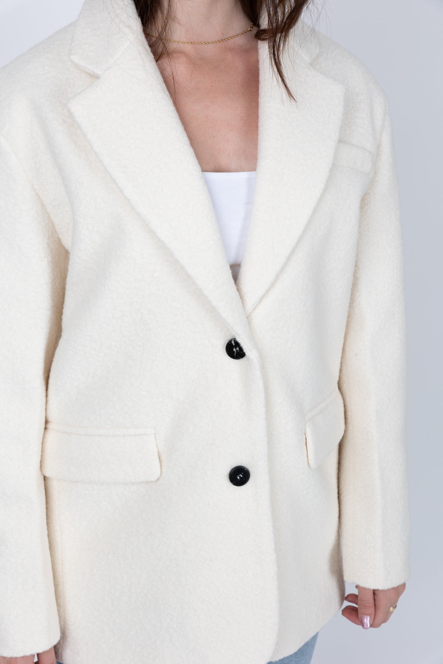 VESTE BLAZER OVERSIZE EFFET MOUTON