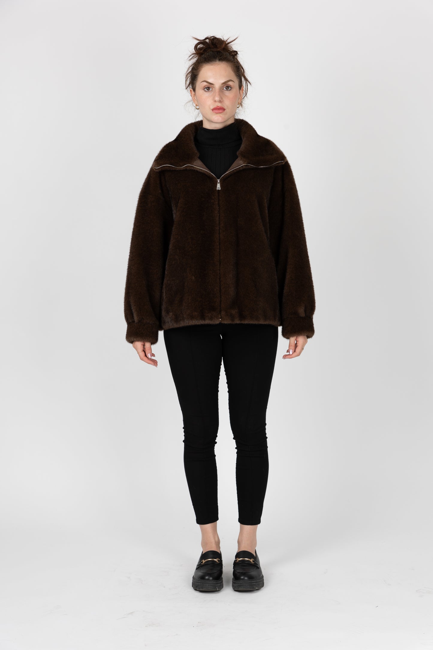 BLOUSON EN FAUSSE FOURRURE