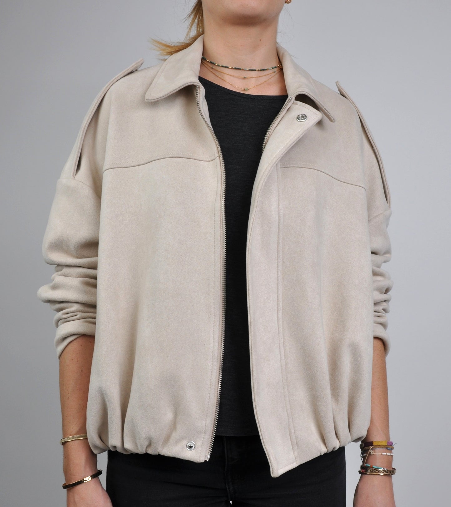 VESTE COURTE EFFET DAIM
