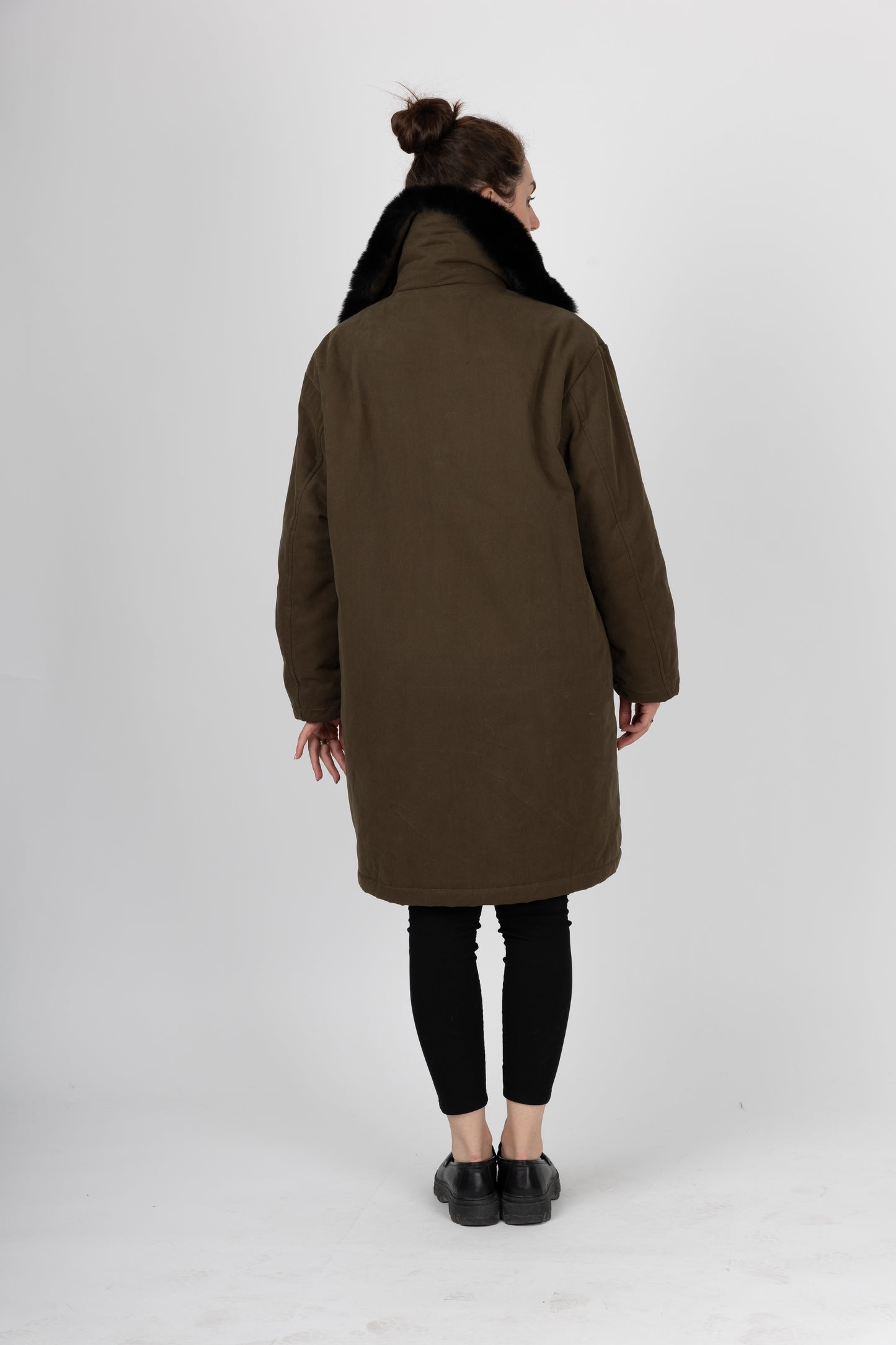 PARKA LONGUE AVEC INTÉRIEUR ET COL FAUSSE FOURRURE