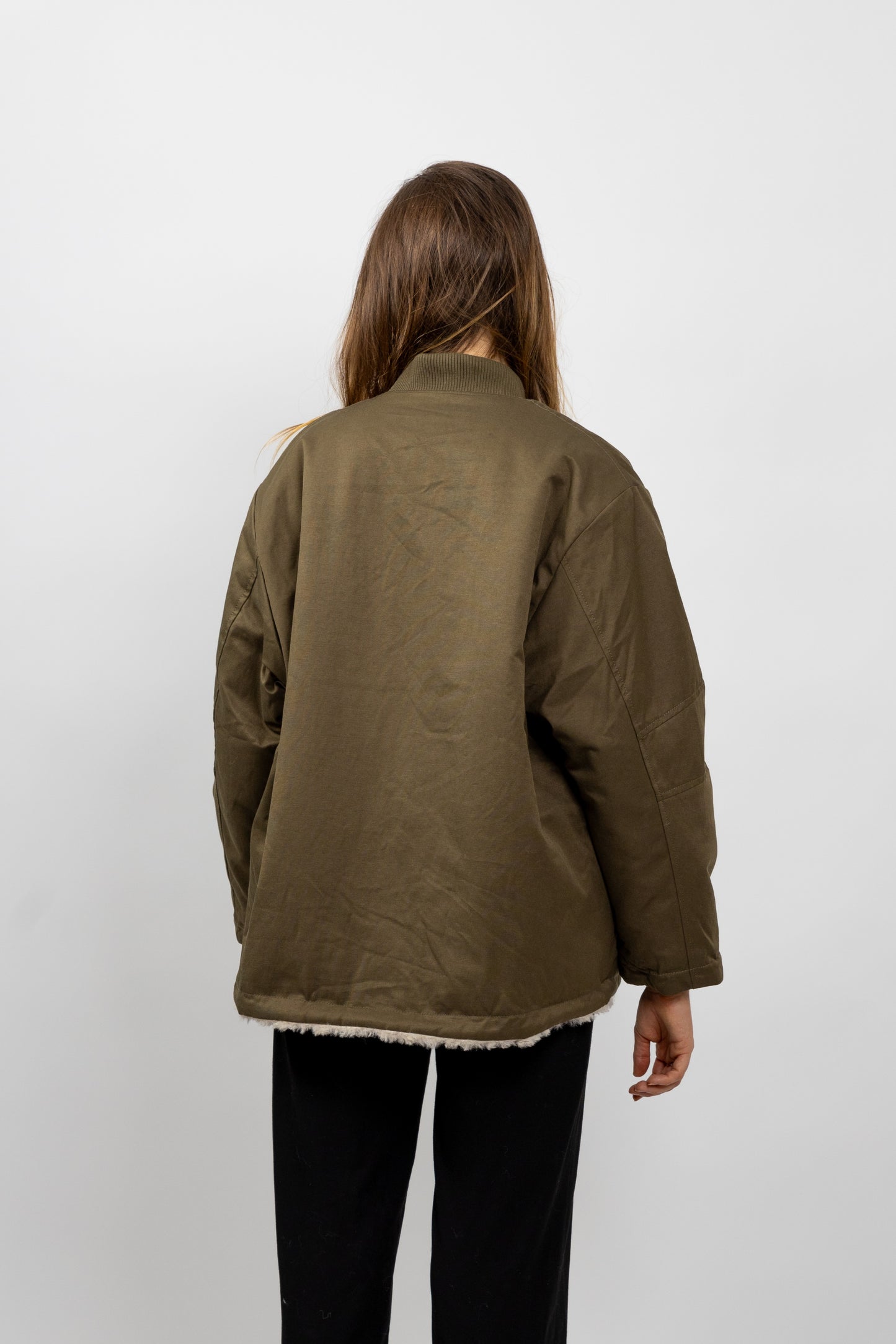 BLOUSON REVERSIBLE AVEC FAUSSE FOURRURE MOUTON