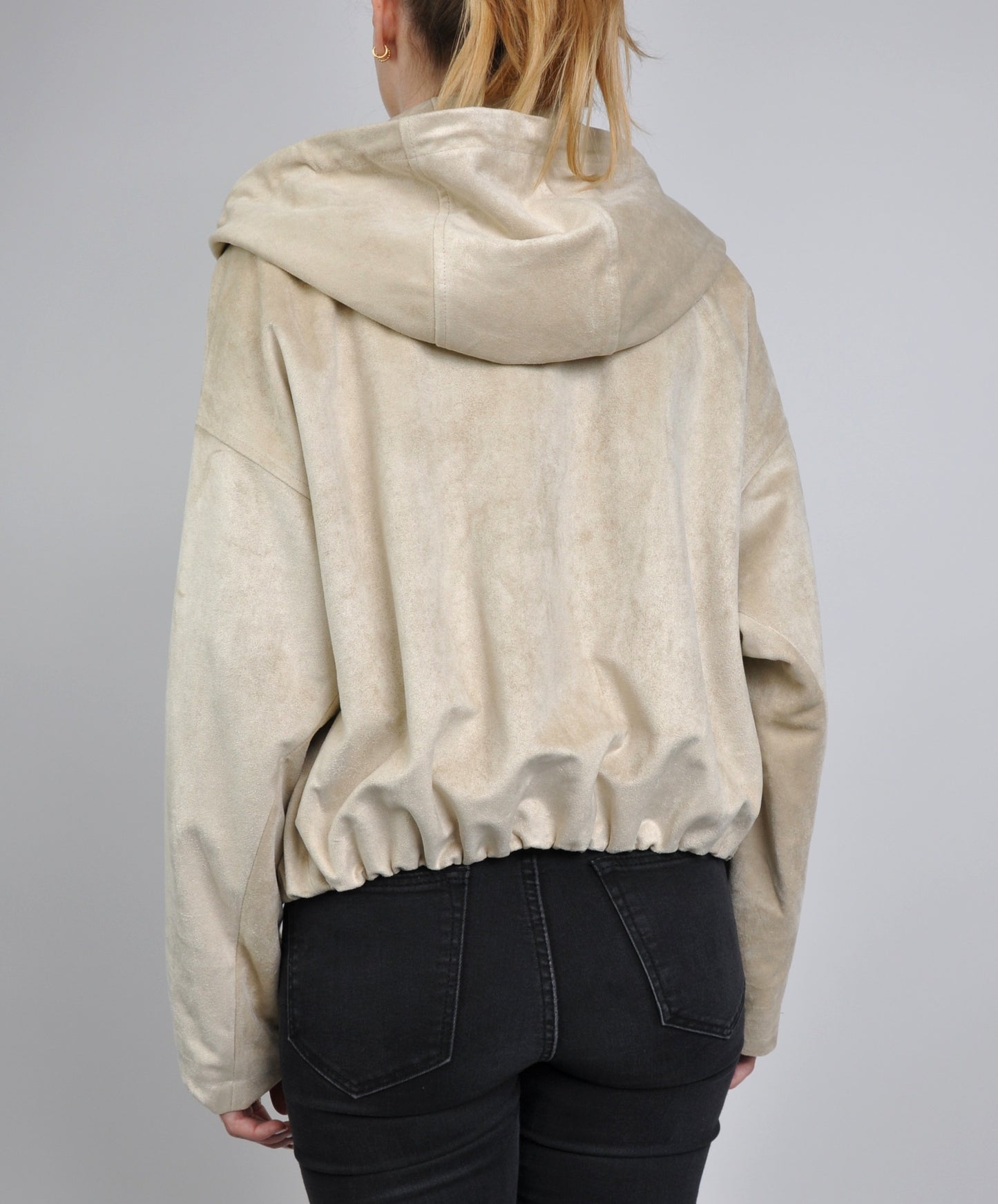 VESTE ZIPPÉE À CAPUCHE EFFET DAIM