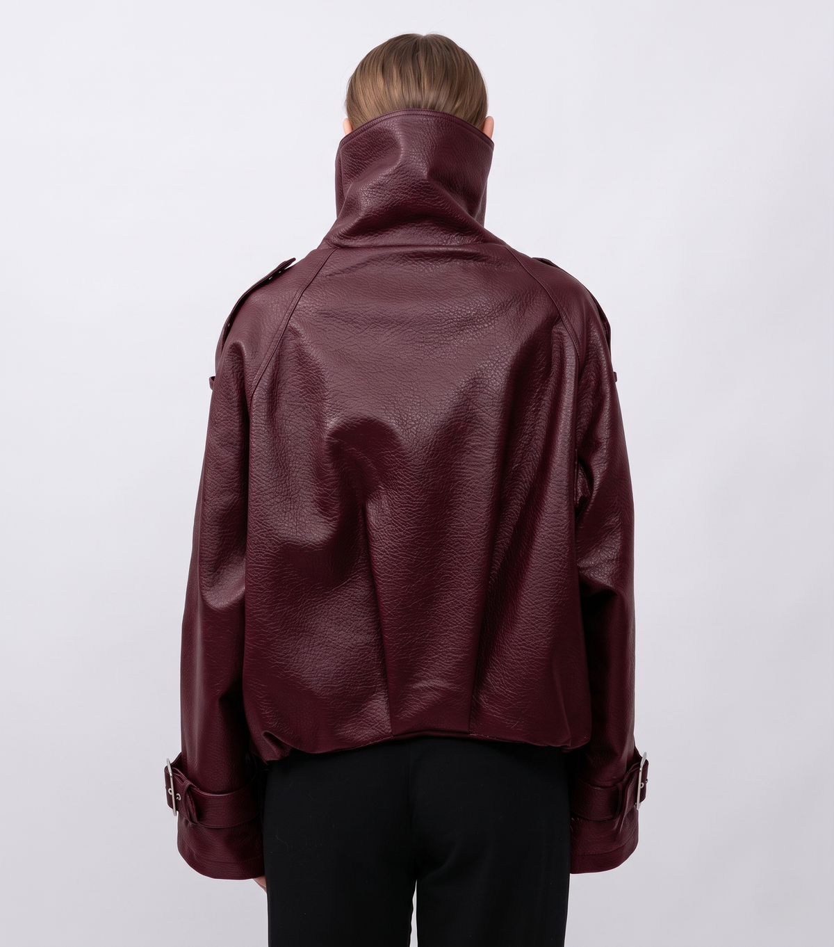 BLOUSON EN SIMILICUIR AVEC COL MONTANT - K-ZELL PARIS