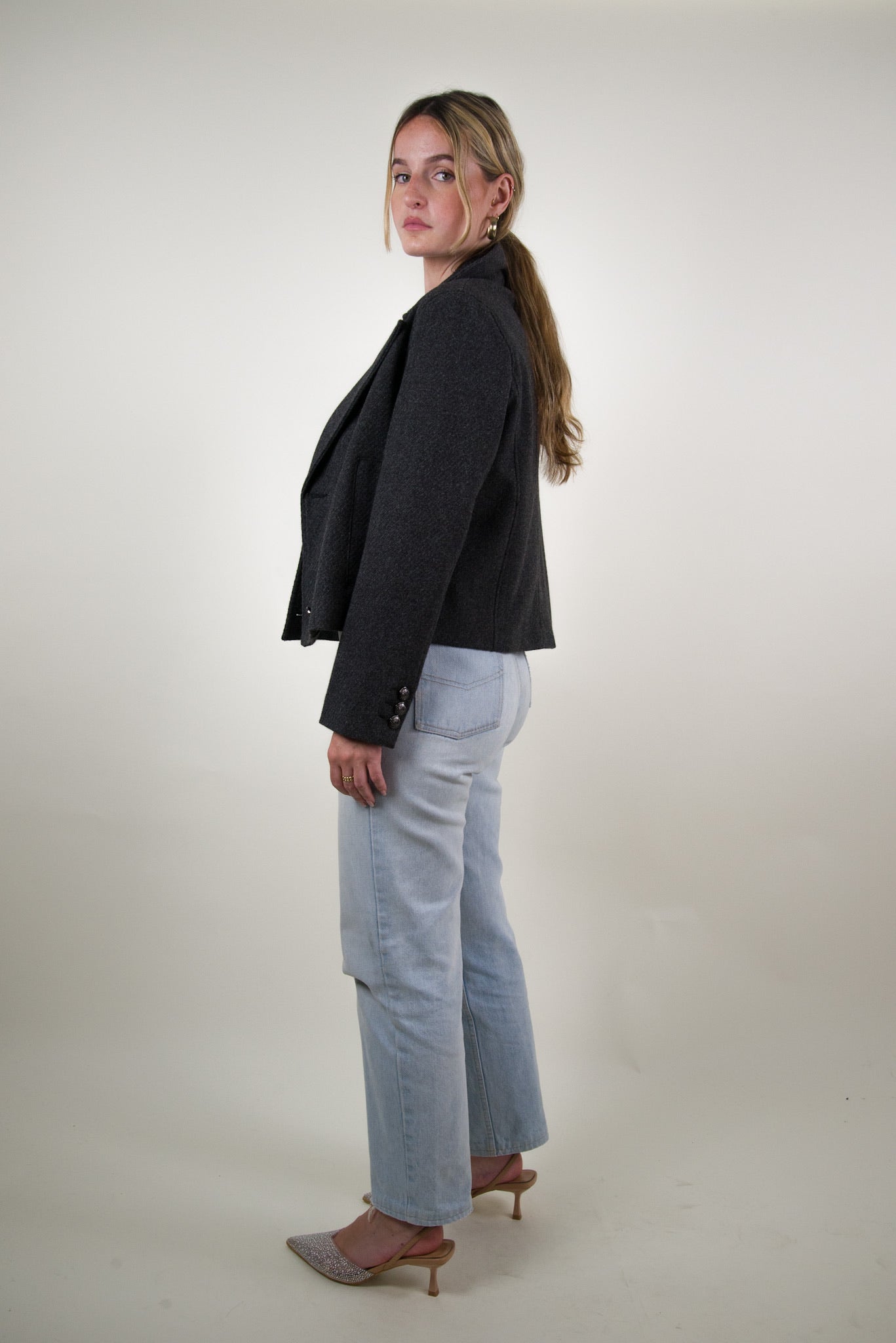 VESTE CABAN COURT À DOUBLE BOUTONNAGE