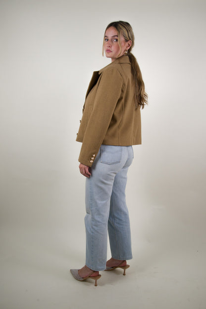 VESTE CABAN COURT À DOUBLE BOUTONNAGE