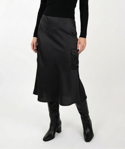 SATIN MID-LENGTH SKIRT