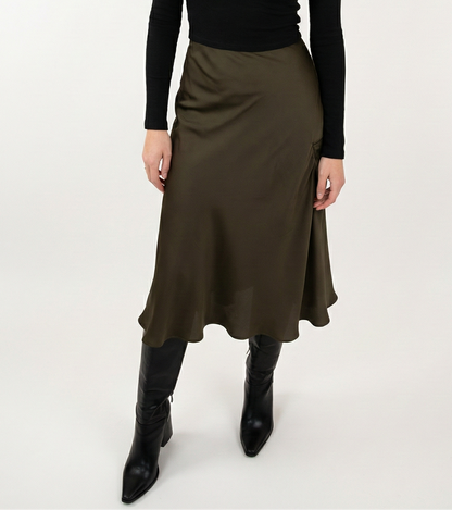 SATIN MID-LENGTH SKIRT