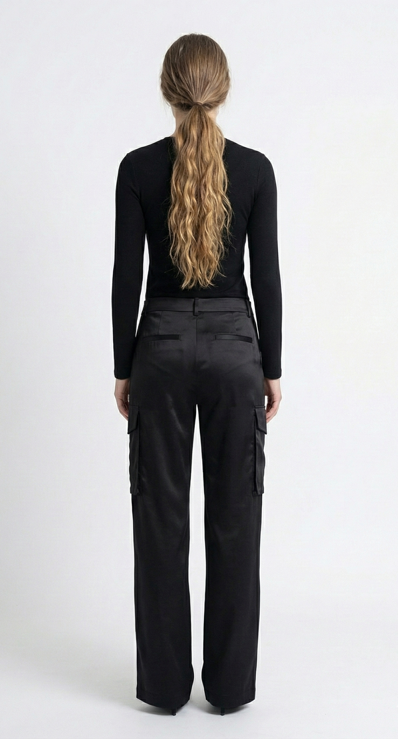 PANTALON CARGO AMPLE SATIN