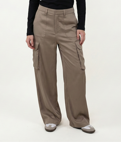 PANTALON CARGO AMPLE SATIN