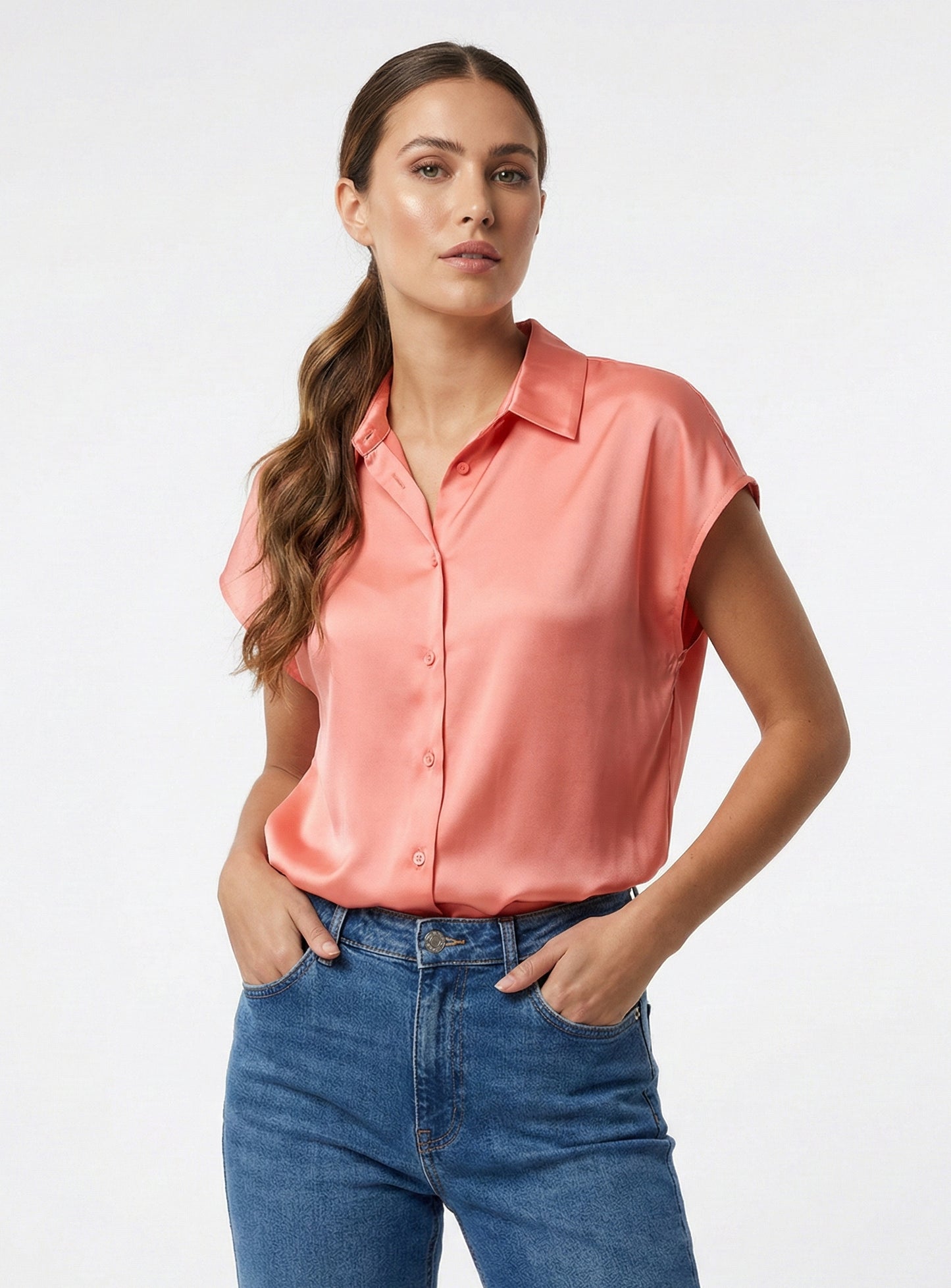 SATIN SHORT-SLEEVED SHIRT