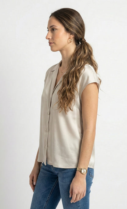 SATIN SHORT-SLEEVED SHIRT