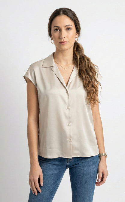SATIN SHORT-SLEEVED SHIRT