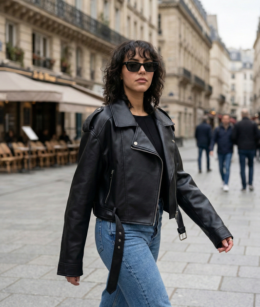 PERFECTO SHORT IN FAUX LEATHER