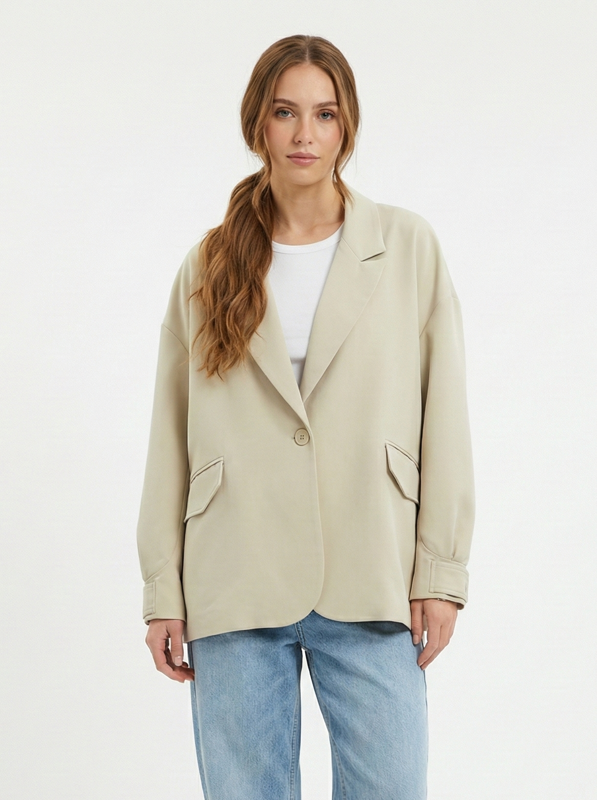 VESTE BLAZER BI-MATIÈRE