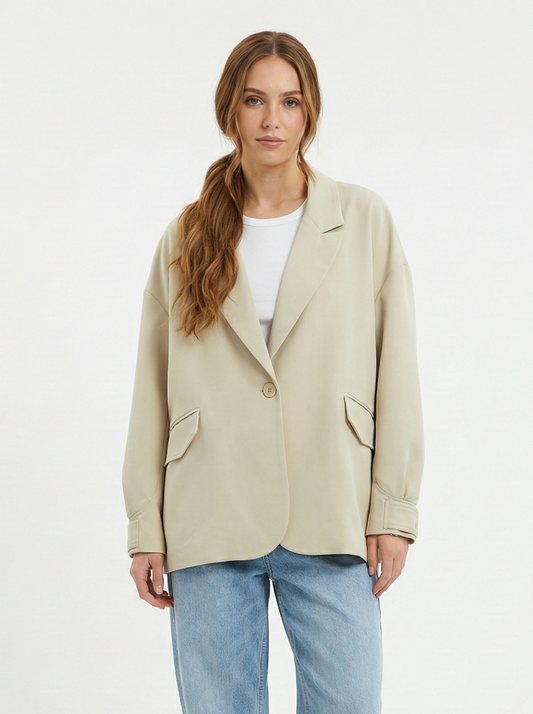 VESTE BLAZER BI-MATIÈRE