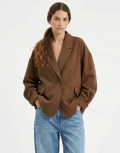 VESTE BLAZER BI-MATIÈRE